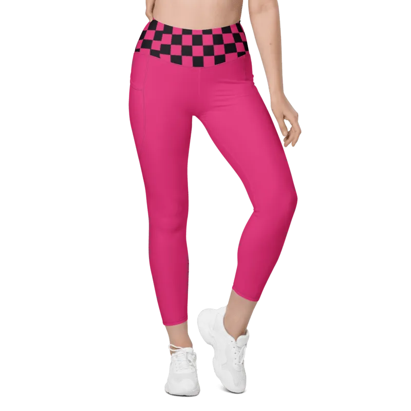 Cherry Cola Checkered Leggings - Pockets
