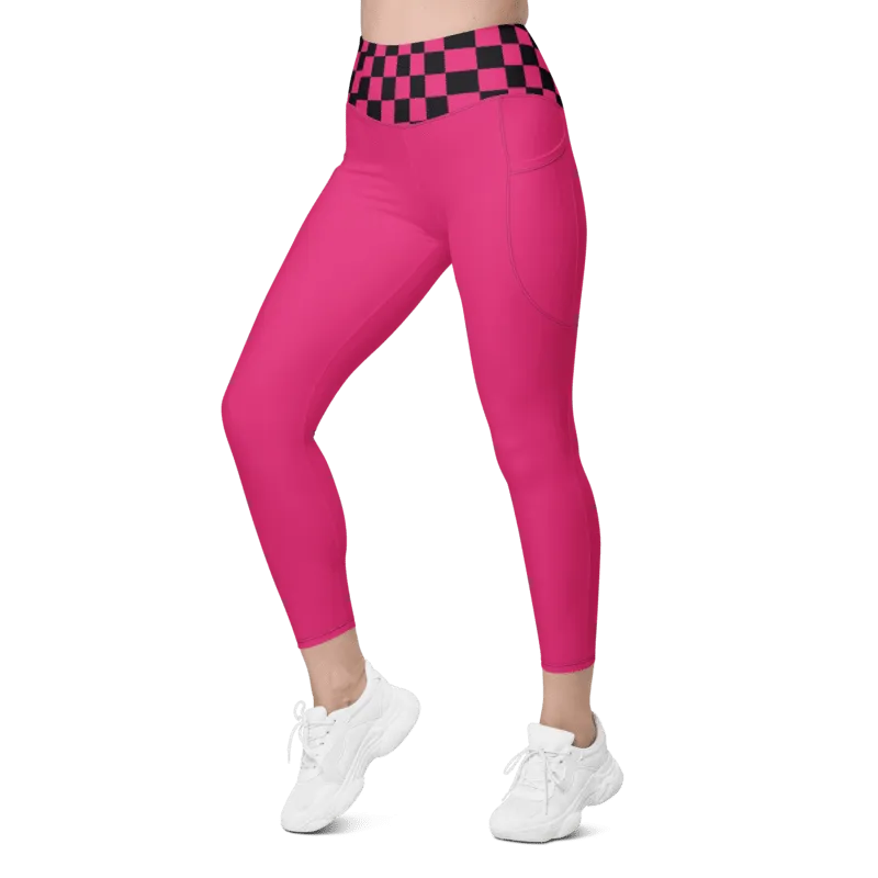 Cherry Cola Checkered Leggings - Pockets