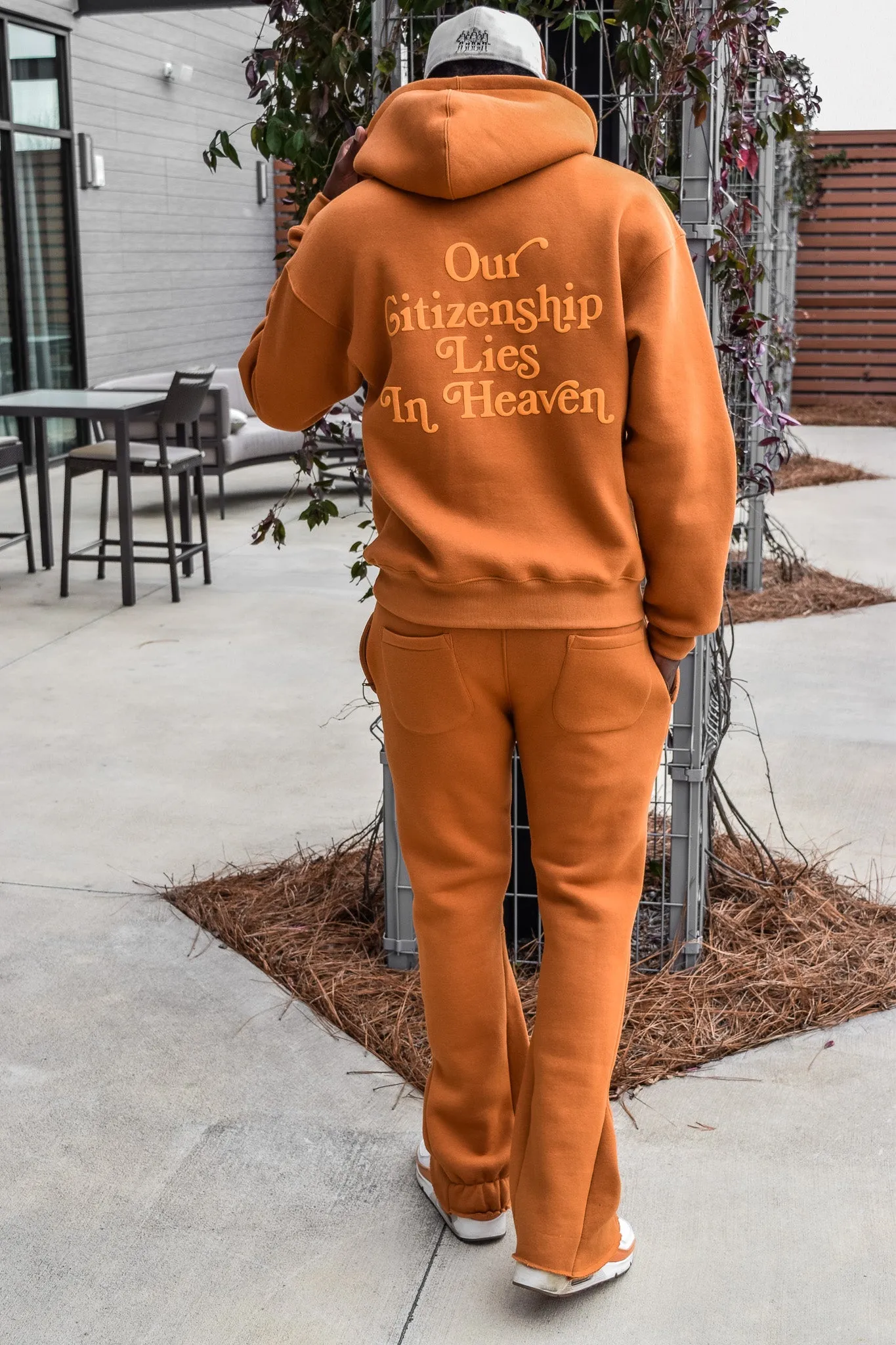 Citizenship V-Neck Flared Sweatsuit Set-Yam
