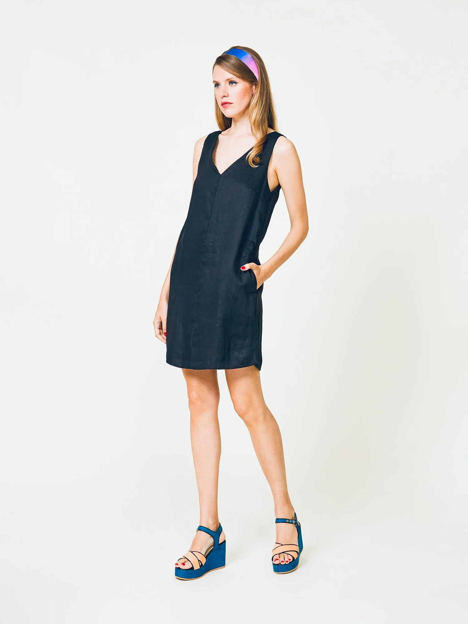 Classic Linen Sleeveless Dress