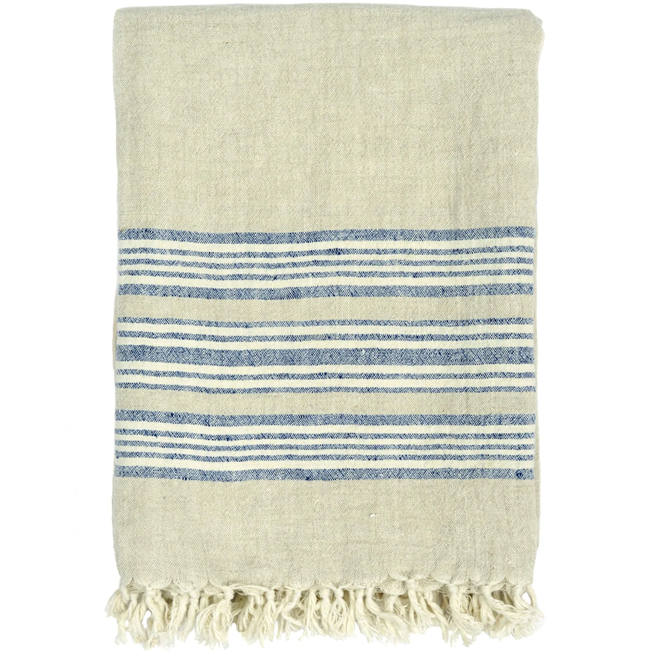 Classic Stripe Linen Throw