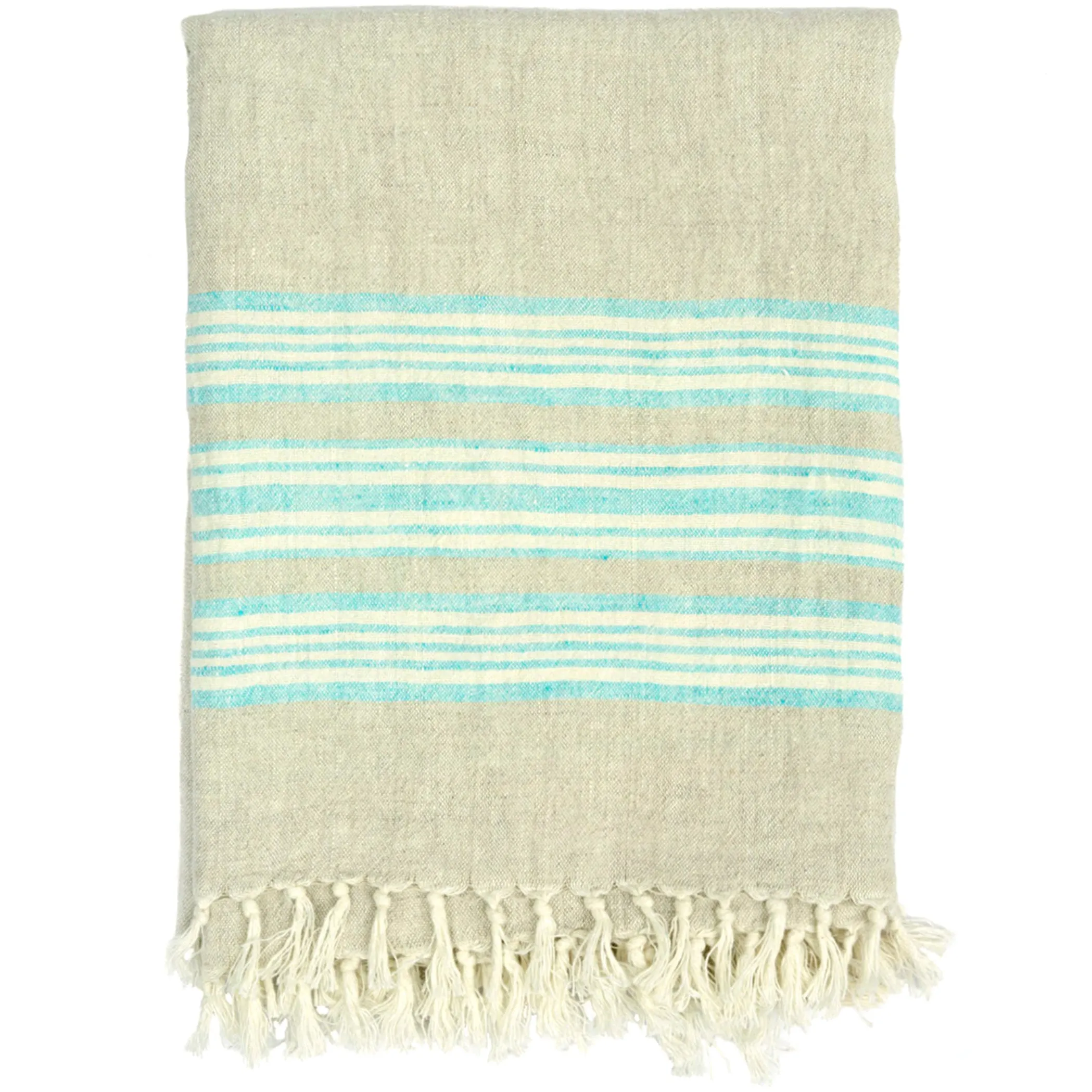 Classic Stripe Linen Throw