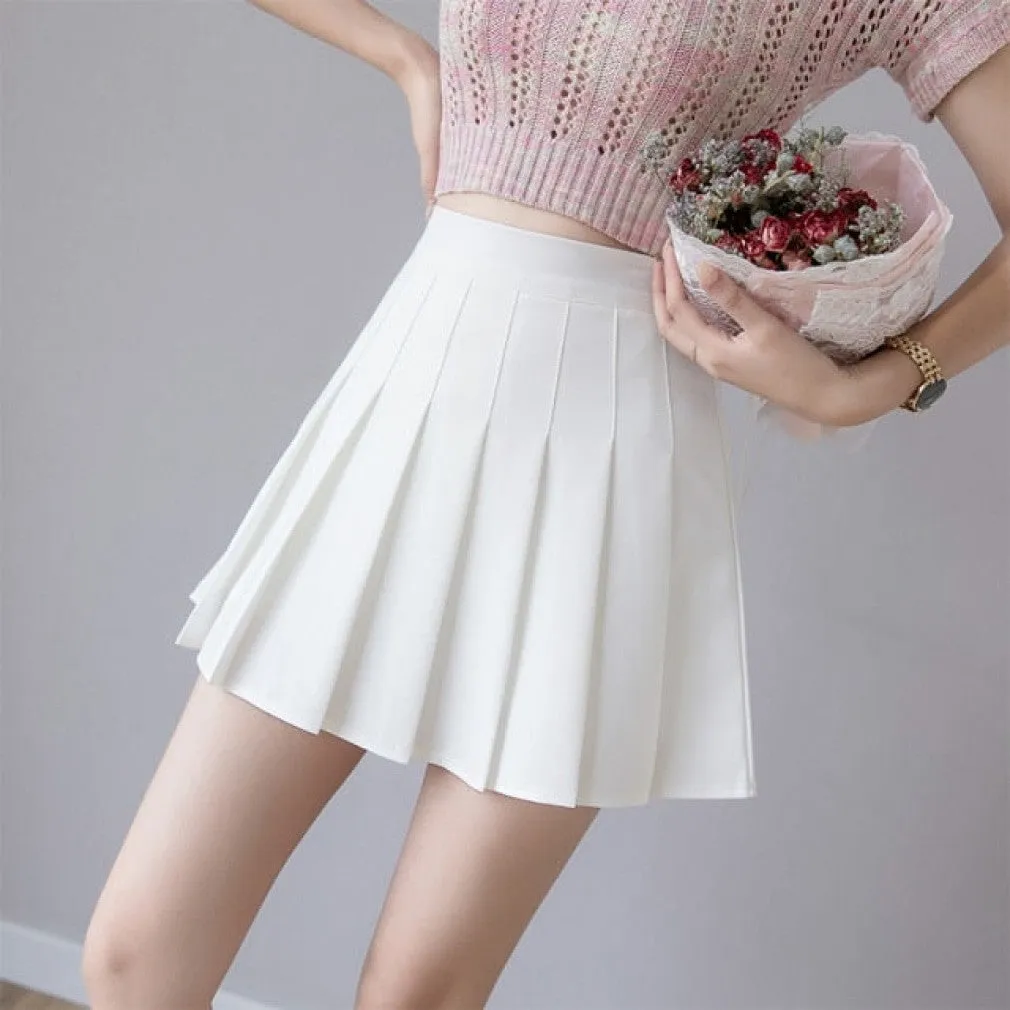 ContiNent 33 Sexy Women Pleated Skirt Summer High Waist Chic A Line Ladies Pink Mini Skirt Korean Zipper Preppy Style Girls Dance Skirt