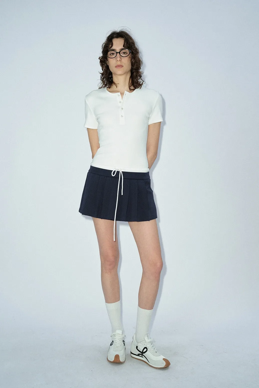 Cotton blend pleated chic short skirt pants | 2 color