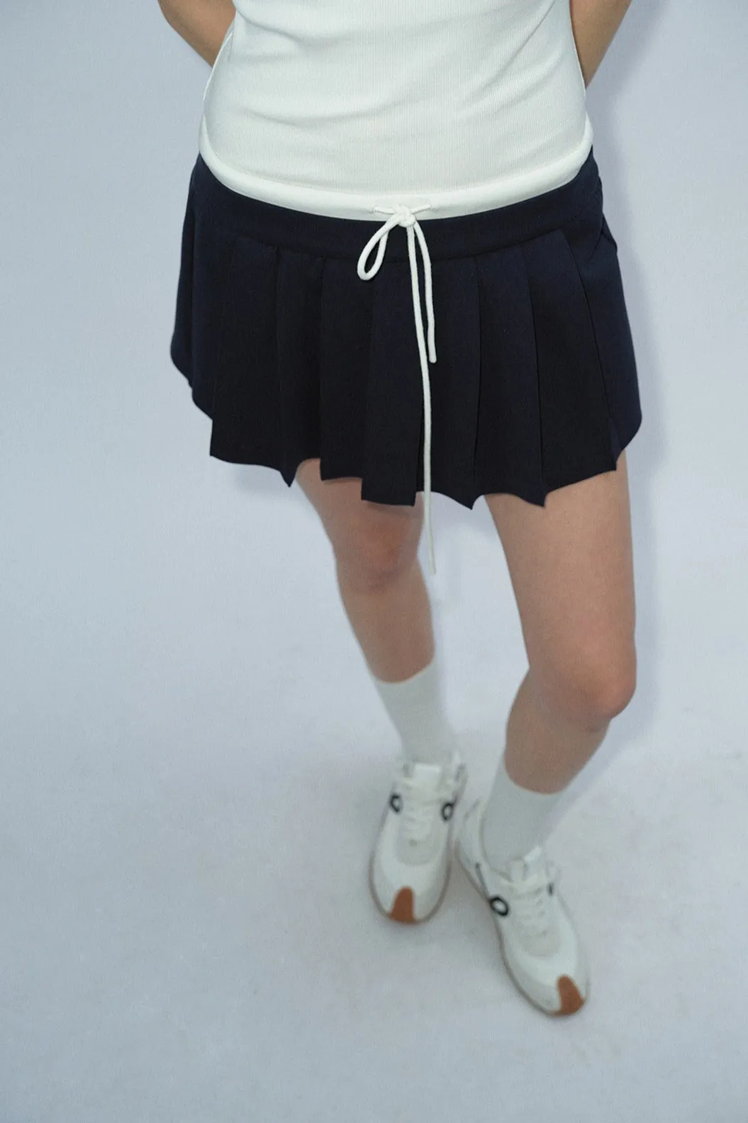 Cotton blend pleated chic short skirt pants | 2 color