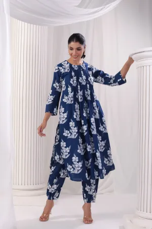 Cotton Pintucked Kurta Pant Set