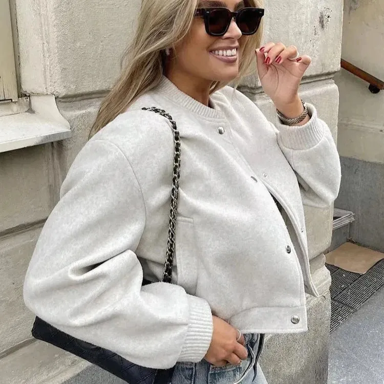 Cropped Bomber Jacket