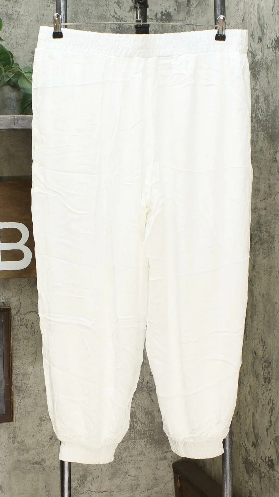 Curations Women's Plus Size Gauze Jogger Pants with Slash Pockets