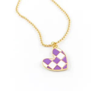 Daniel Checkered Heart Necklace