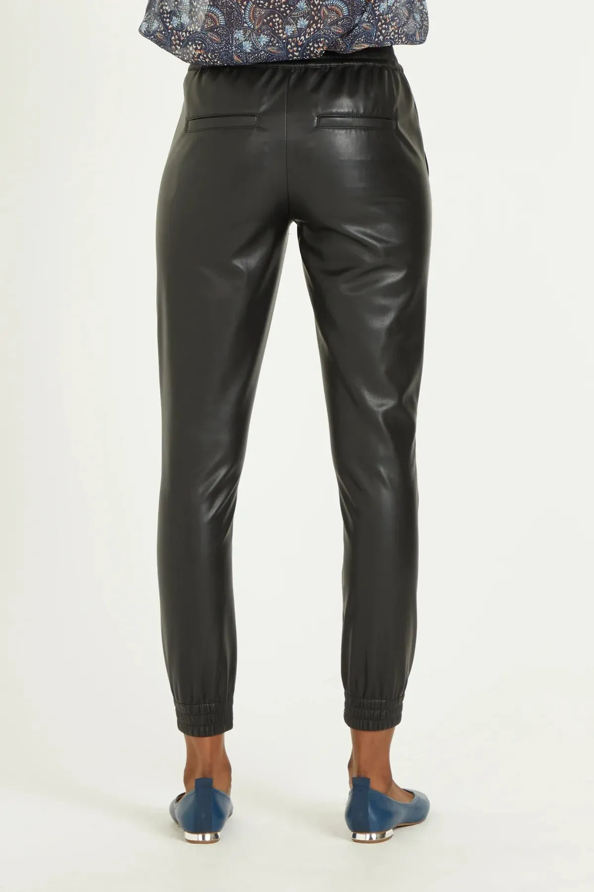 Dear John Jacey High Rise Faux Leather Jogger Pants