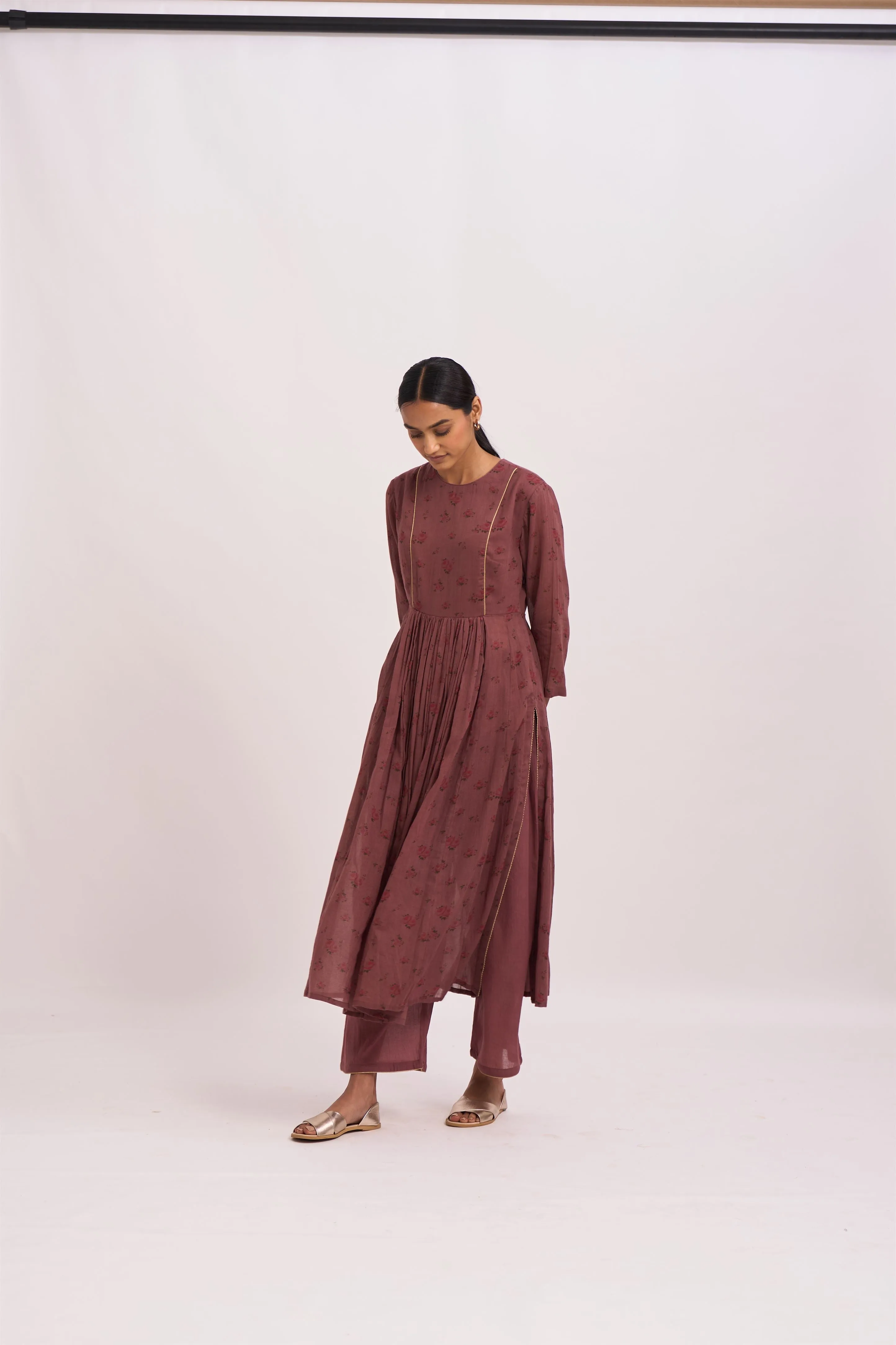 Dot   I   Revati Shamal printed kurta Set  Cotton Fabric is used in Batwa  Rose wood  SS24-PR-101