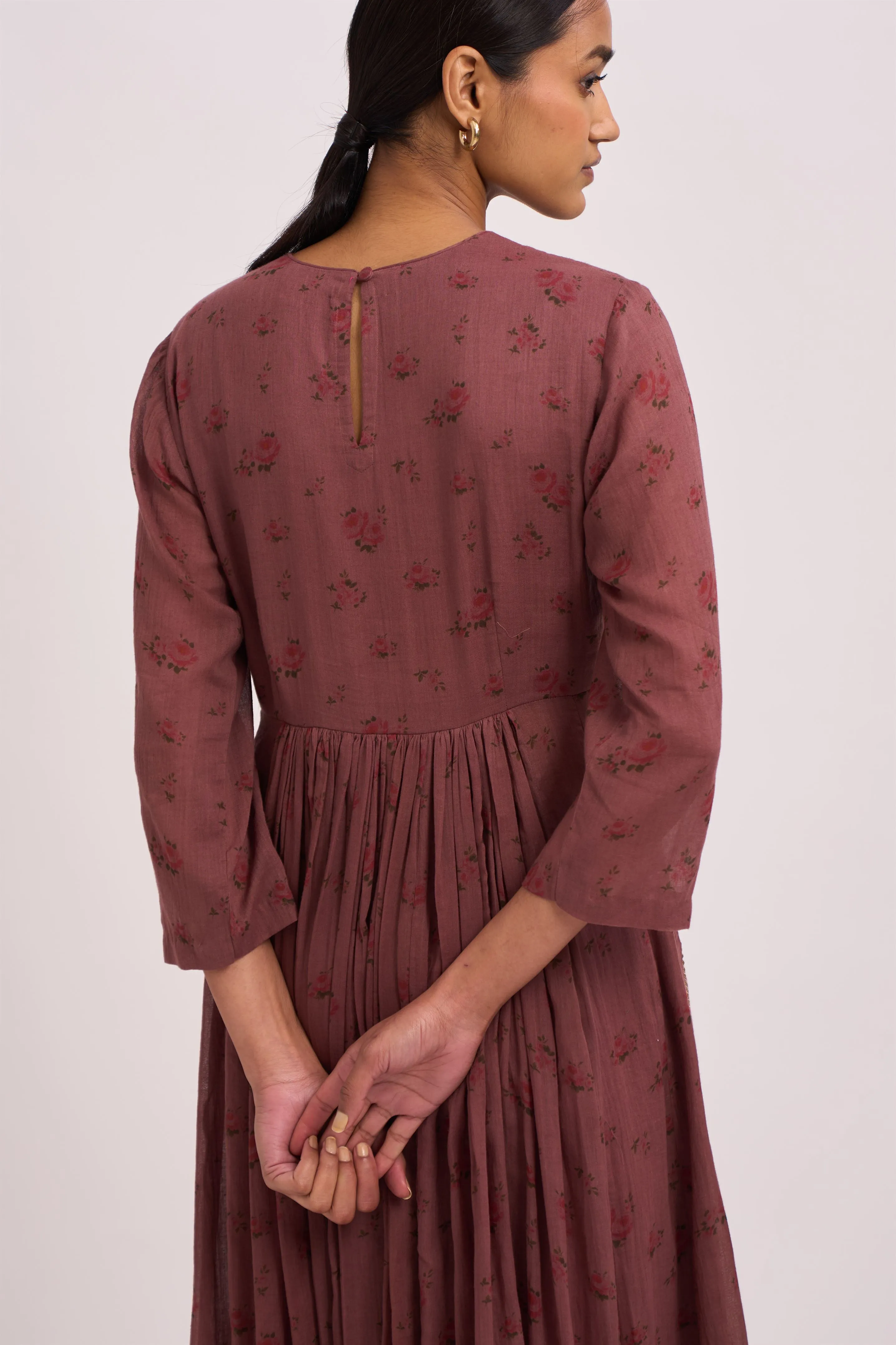 Dot   I   Revati Shamal printed kurta Set  Cotton Fabric is used in Batwa  Rose wood  SS24-PR-101