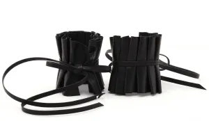 Edwardian Pleated Leather Cuffs