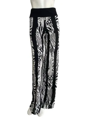 EFFIE Off-White Luxurious Burnout fabric Palazzo Pants