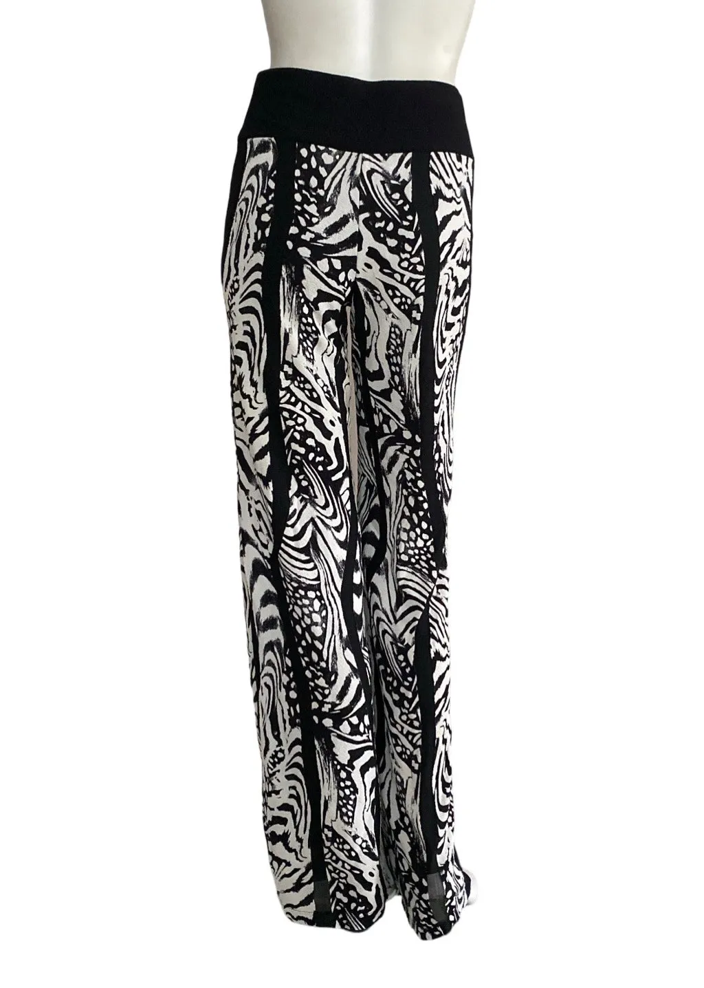 EFFIE Off-White Luxurious Burnout fabric Palazzo Pants