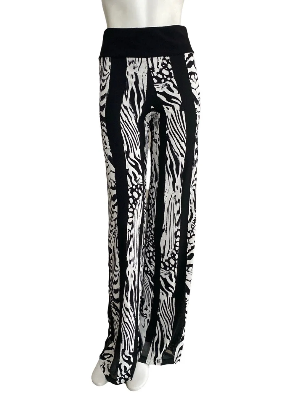 EFFIE Off-White Luxurious Burnout fabric Palazzo Pants