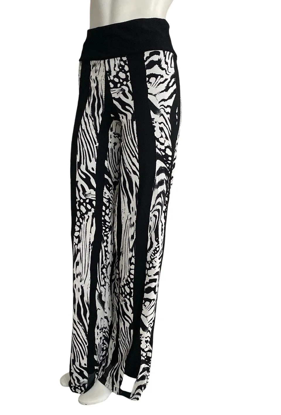 EFFIE Off-White Luxurious Burnout fabric Palazzo Pants