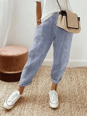 Erna™ - Striped Cotton Pants