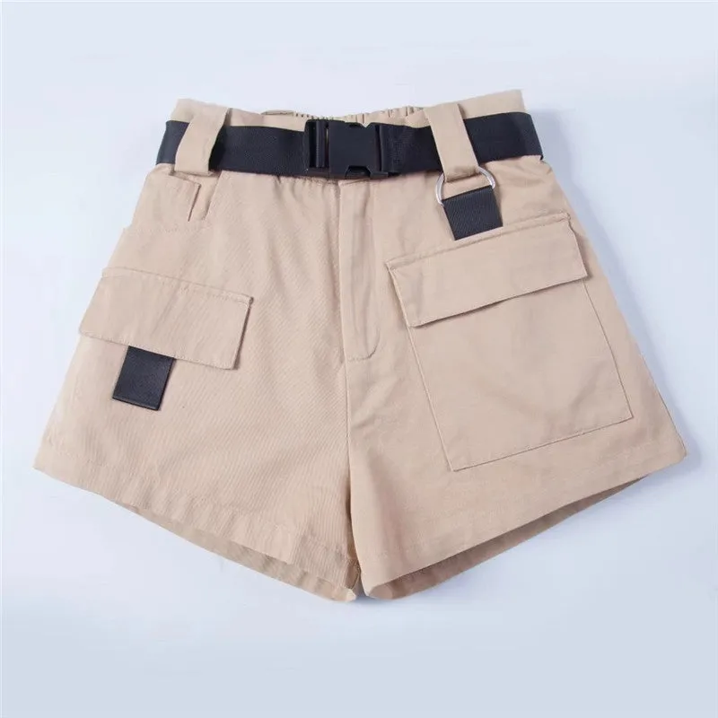 FASHION CASUAL OVERALLS SHORTS WITH BELT K070208