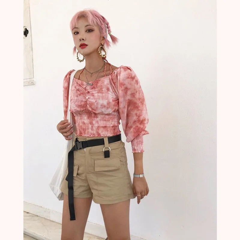 FASHION CASUAL OVERALLS SHORTS WITH BELT K070208