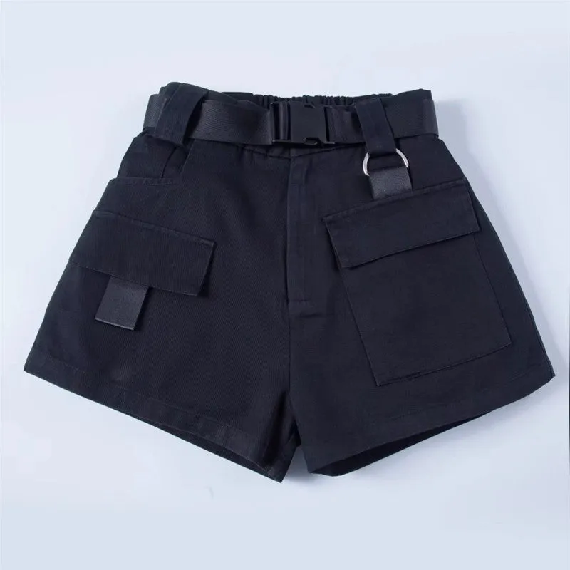 FASHION CASUAL OVERALLS SHORTS WITH BELT K070208