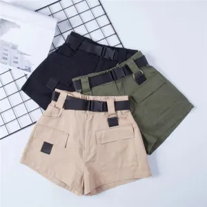 FASHION CASUAL OVERALLS SHORTS WITH BELT K070208