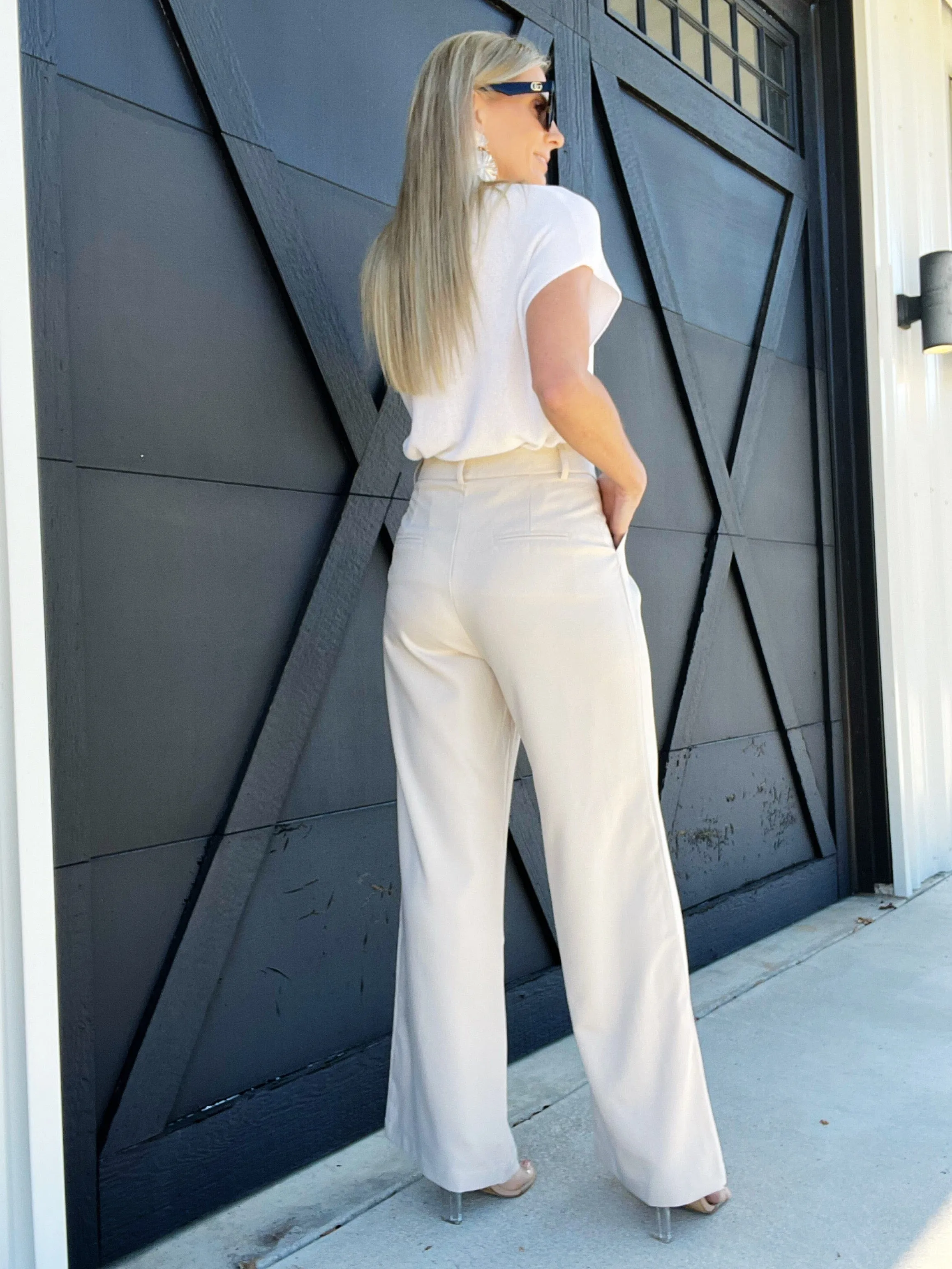 Fashion Forward Straight Leg Pants in Oatmeal