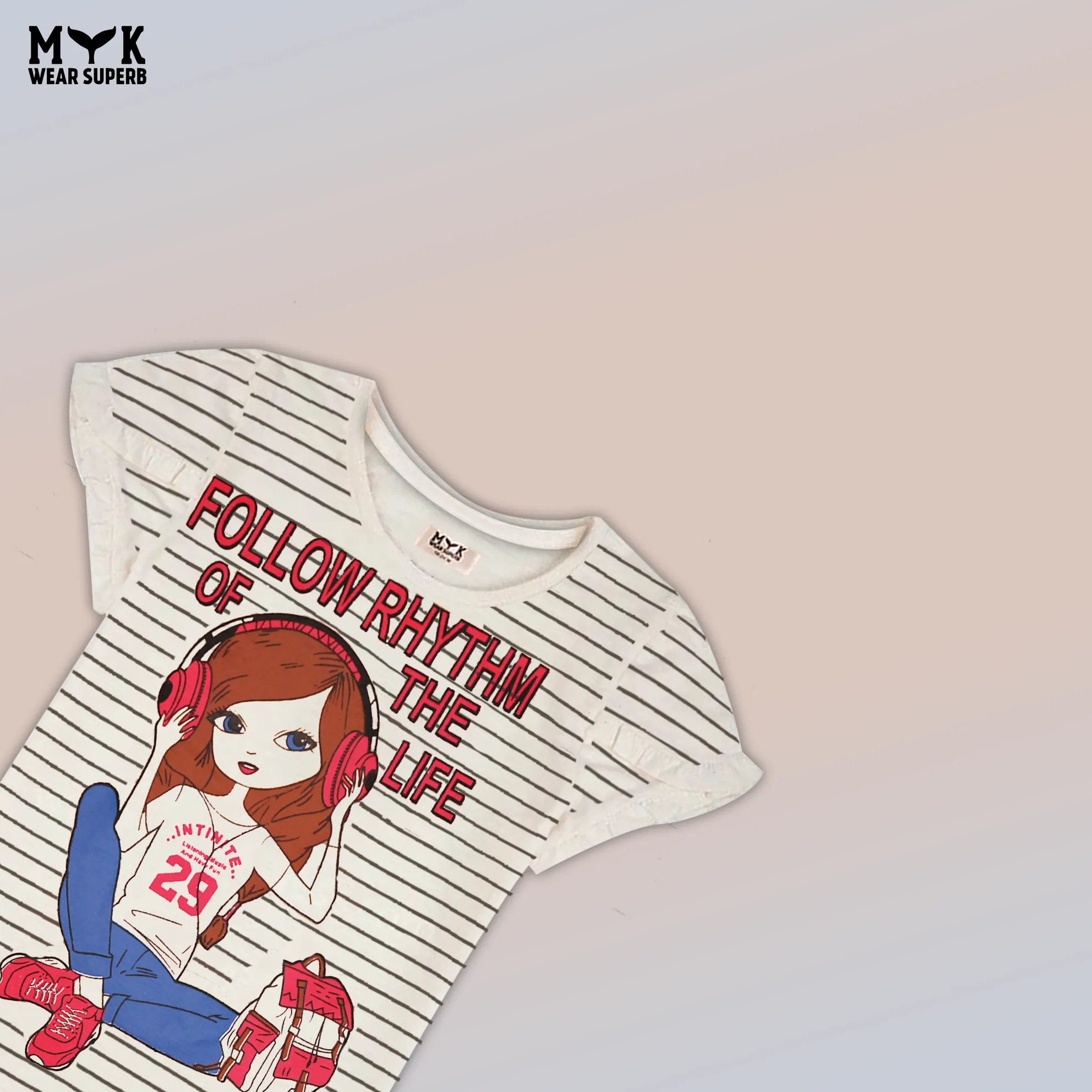Fashion Girl print night suite white top and Red pajama – Cute & Comfy