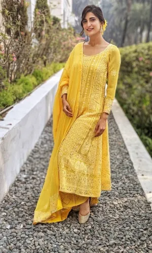 Fashion Vibes Boutique  Viscose Chikankari Anarkali Suit