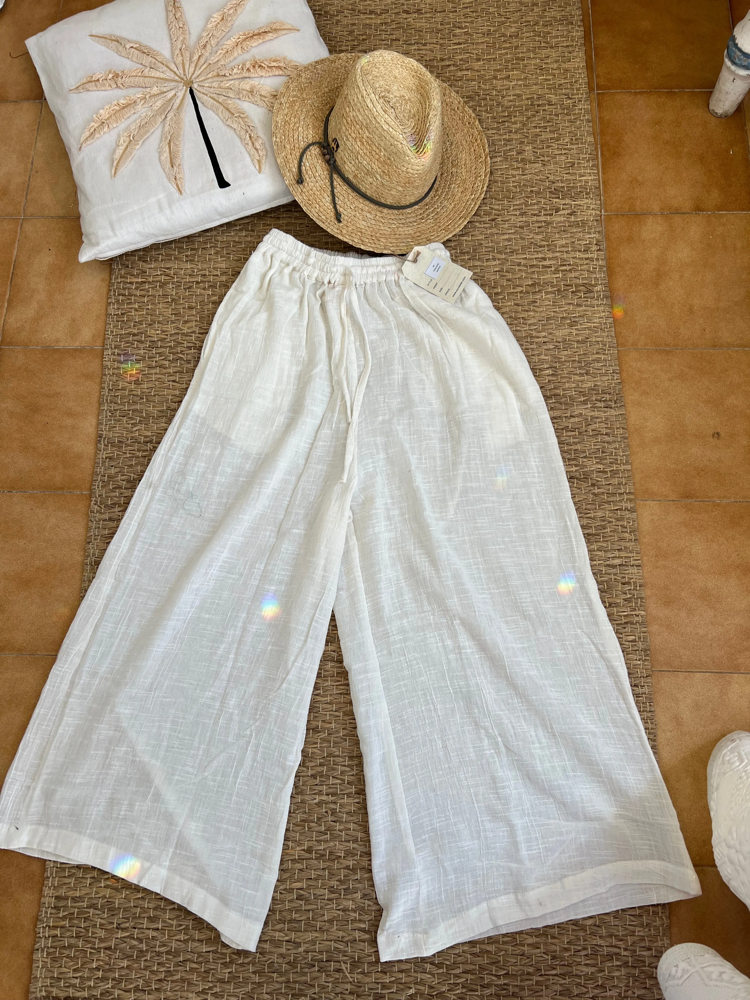 Flair white Linen boho trouser