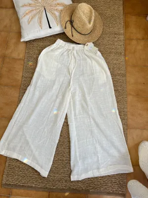 Flair white Linen boho trouser