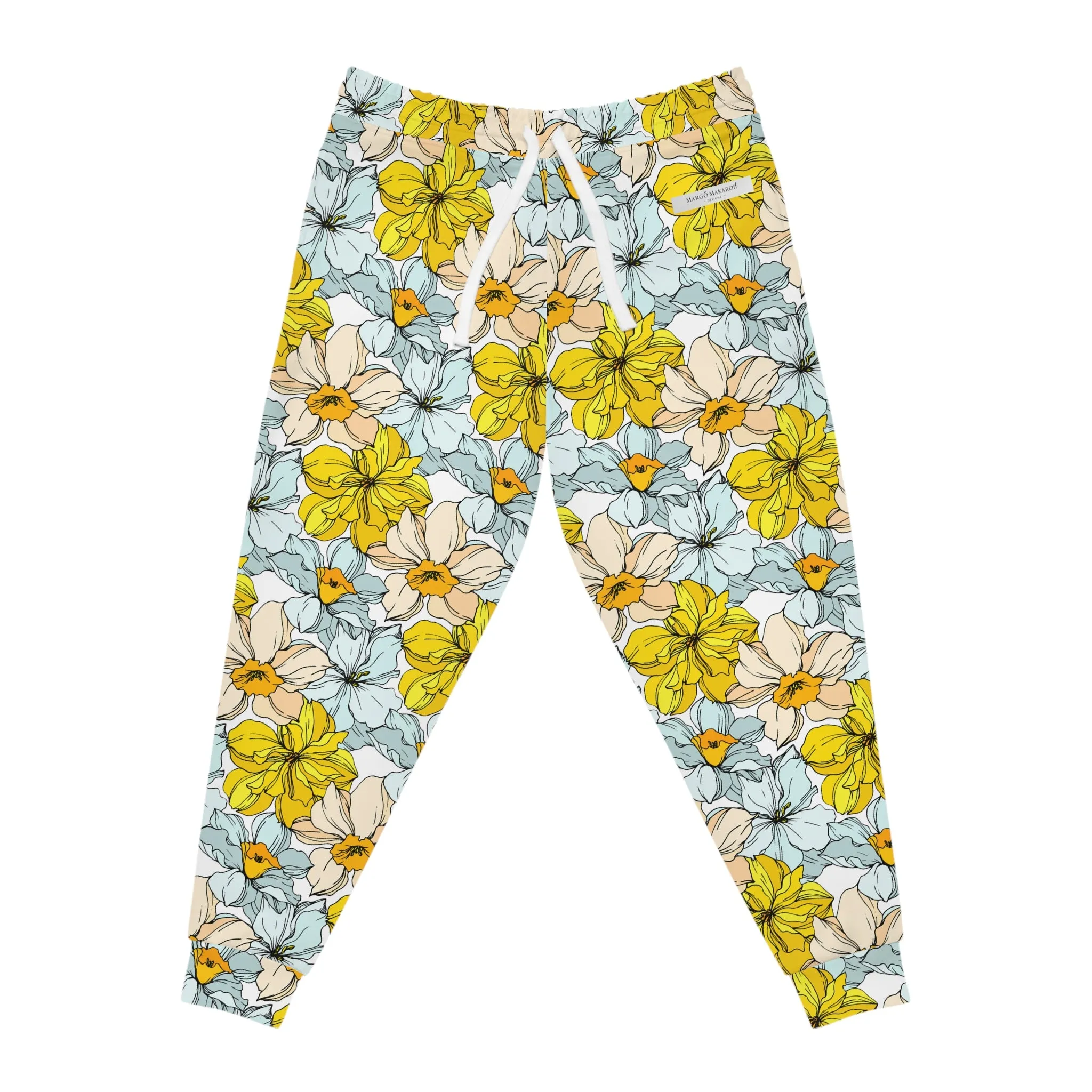 Floral Lightweight Athletic Joggers by Margo Makaroff - Perfect for Workouts and Relaxation with Personalization