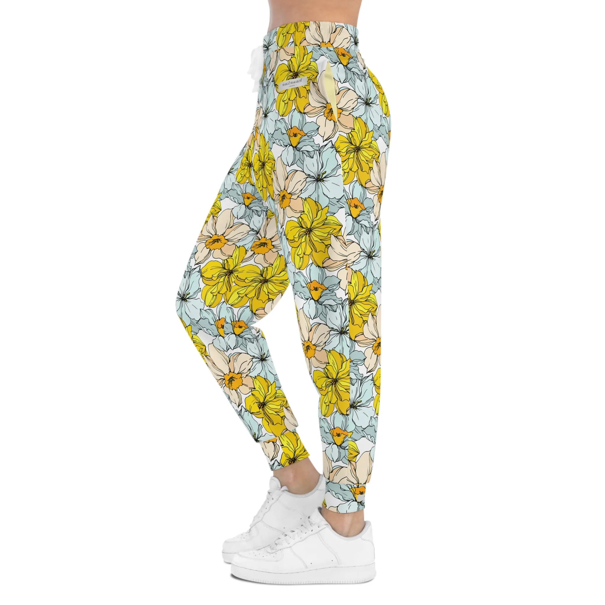 Floral Lightweight Athletic Joggers by Margo Makaroff - Perfect for Workouts and Relaxation with Personalization
