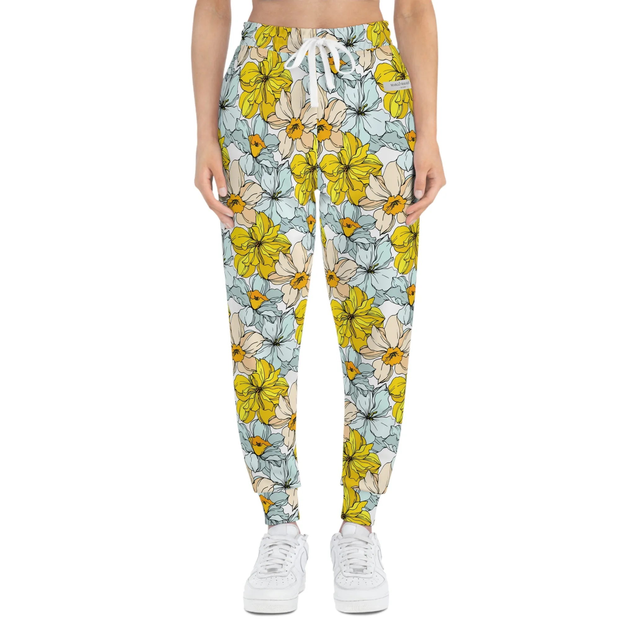 Floral Lightweight Athletic Joggers by Margo Makaroff - Perfect for Workouts and Relaxation with Personalization