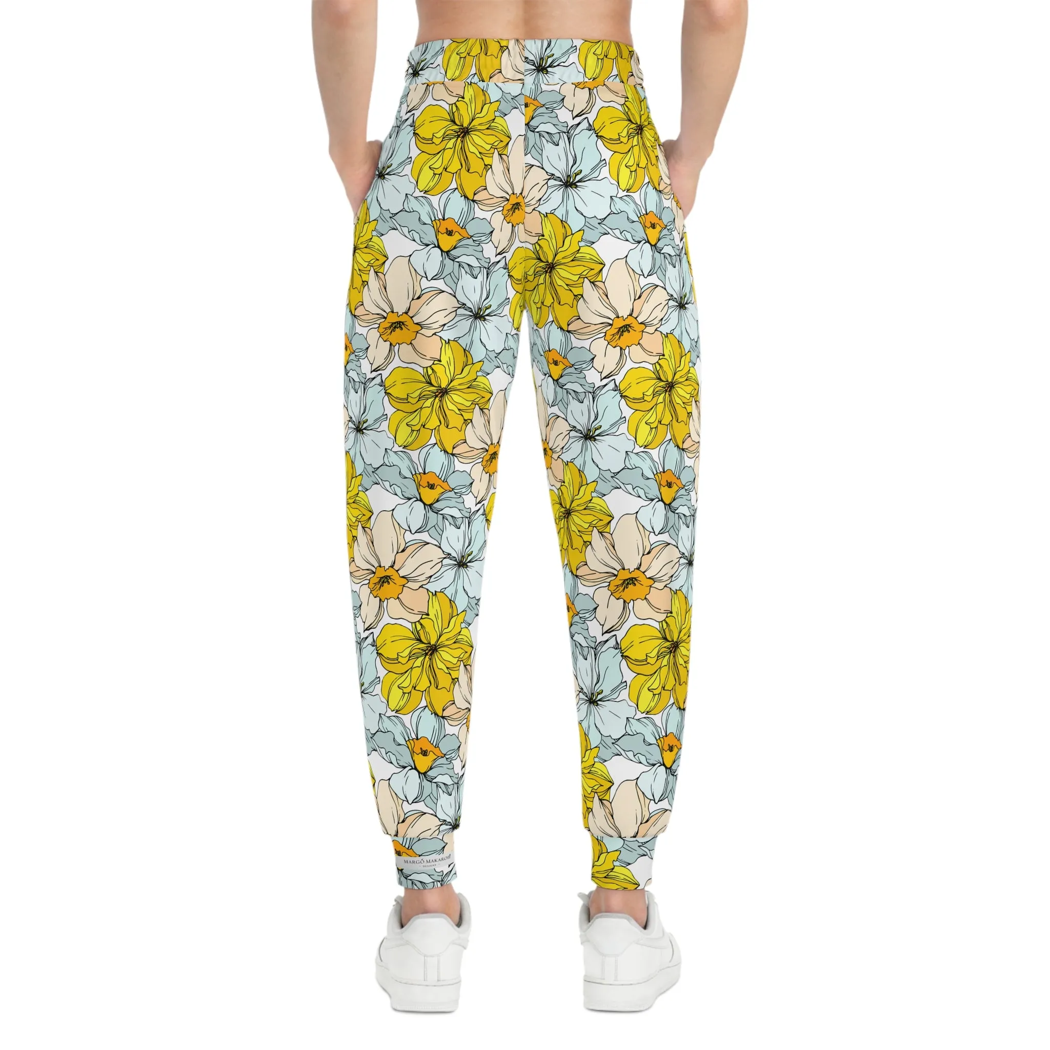 Floral Lightweight Athletic Joggers by Margo Makaroff - Perfect for Workouts and Relaxation with Personalization