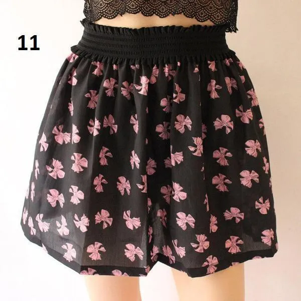 Floral Pleated Mini Skirt