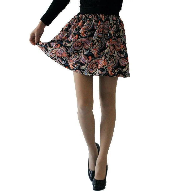 Floral Pleated Mini Skirt
