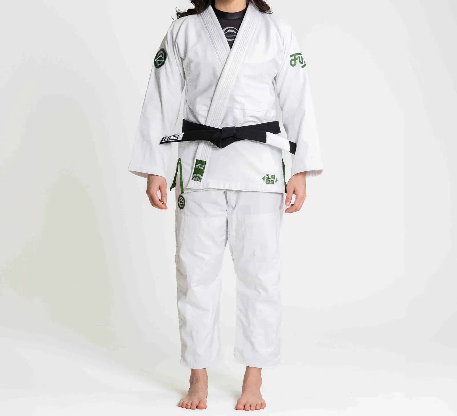 Fuji Sports Womens Flow-Tech BJJ Gi White/Green