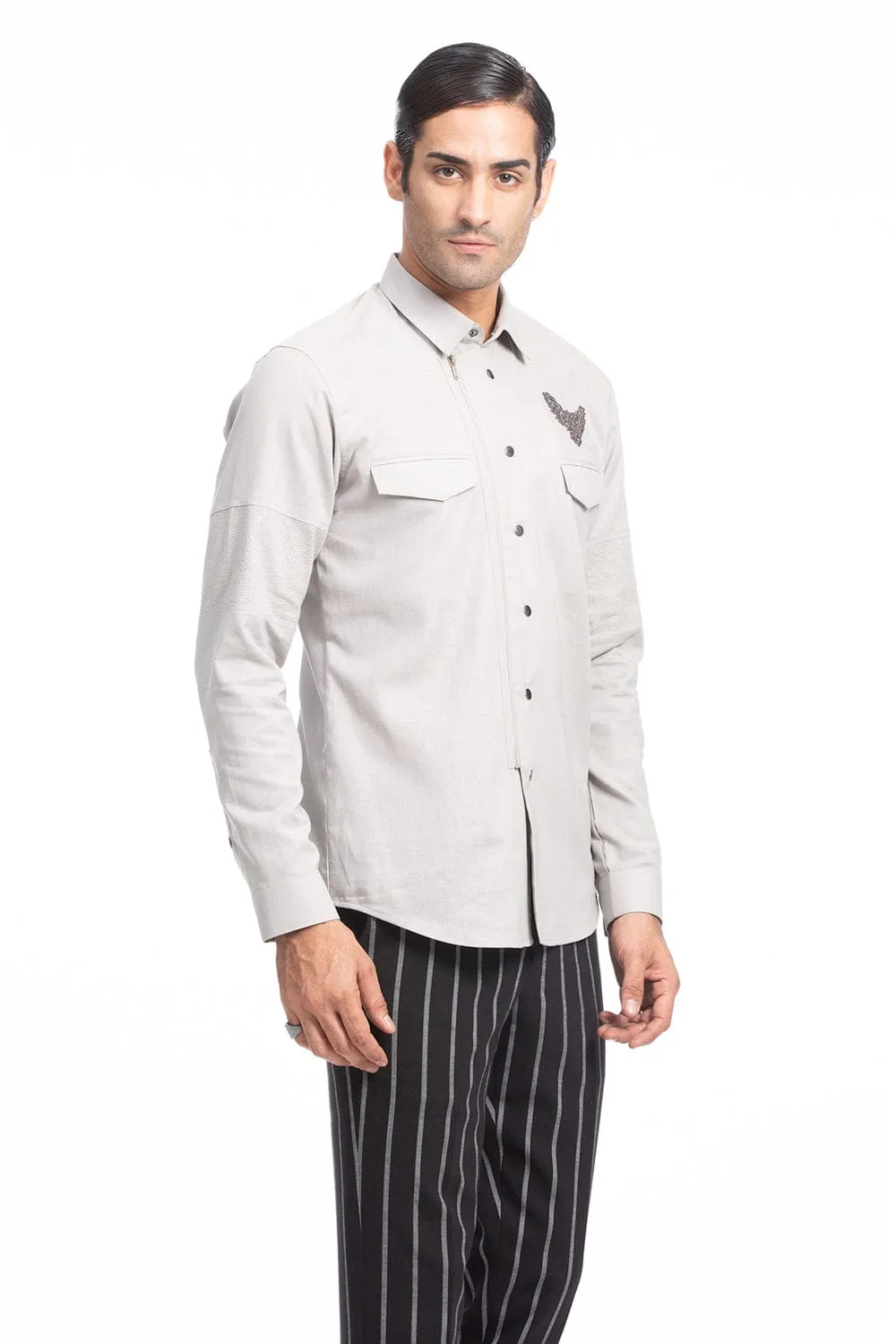 Grey Zipper Shirt