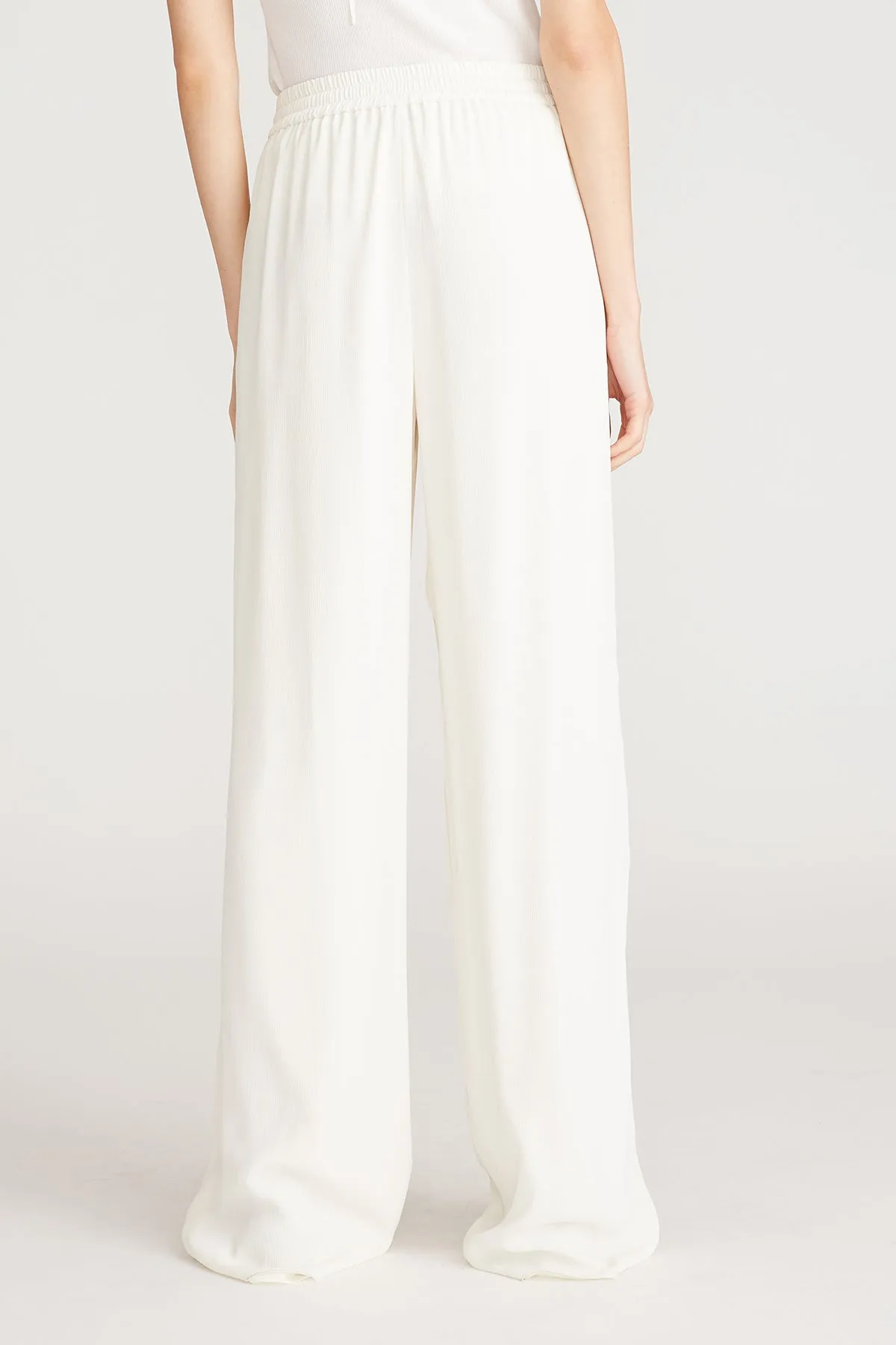 Halston - Fawn Crepeon Wide Pant - White