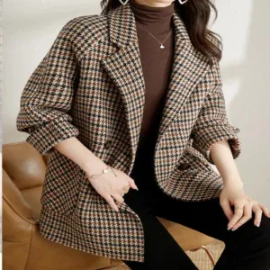 Harper™ - Vintage Plaid Blazer Coat