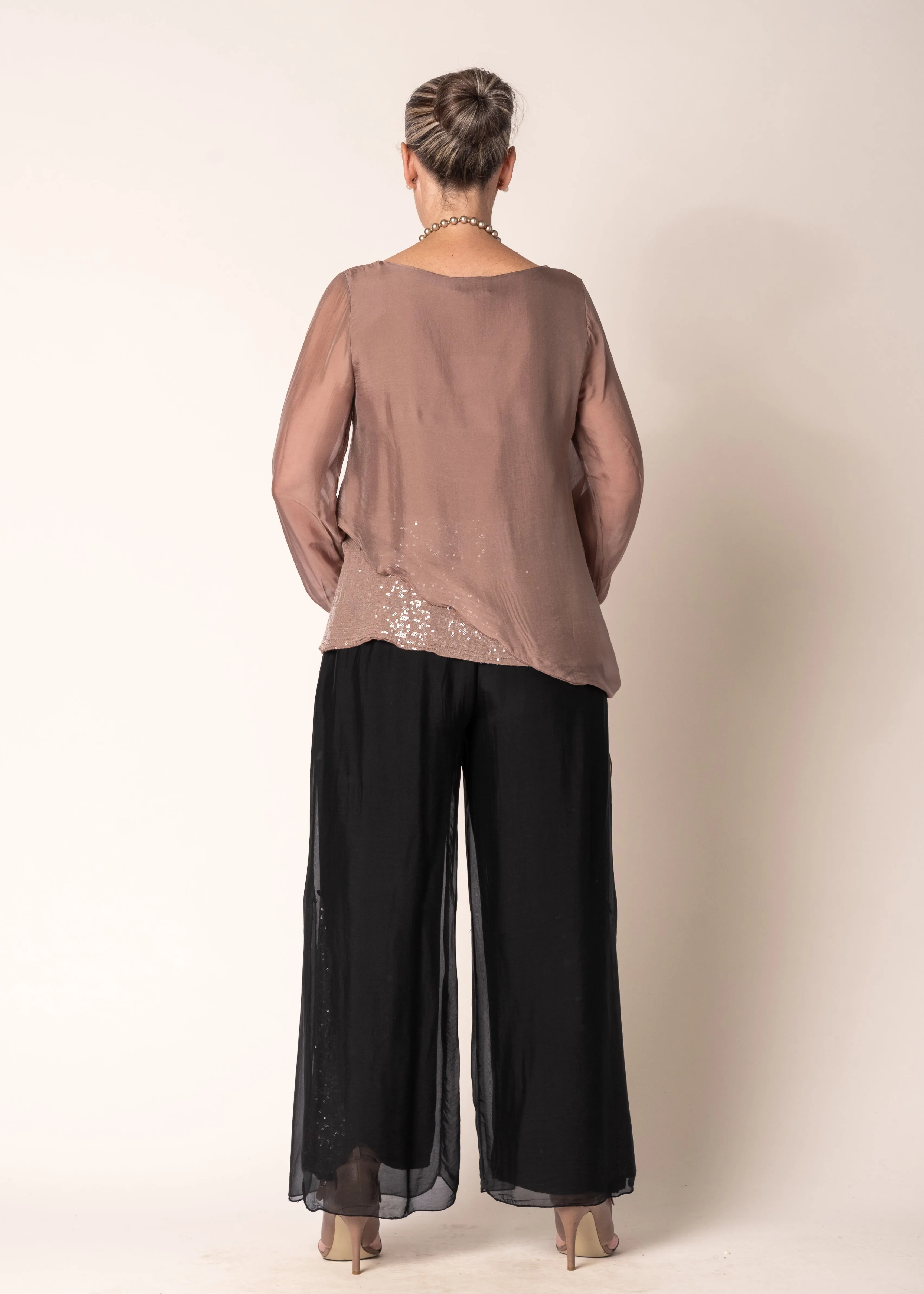 Heathie Silk Top in Milk Chocolate