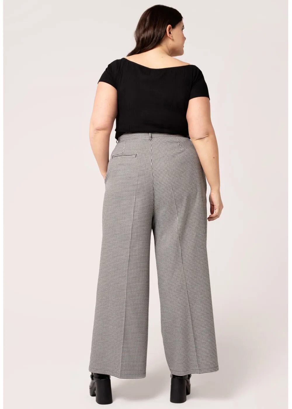 Hell Bunny Teddy Houndstooth 40's Trousers Grey