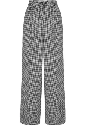 Hell Bunny Teddy Houndstooth 40's Trousers Grey
