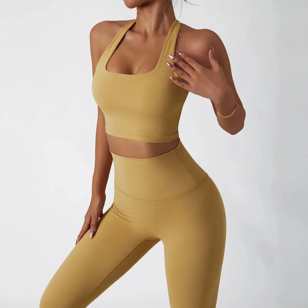 High Waist Halter 2 Piece Set