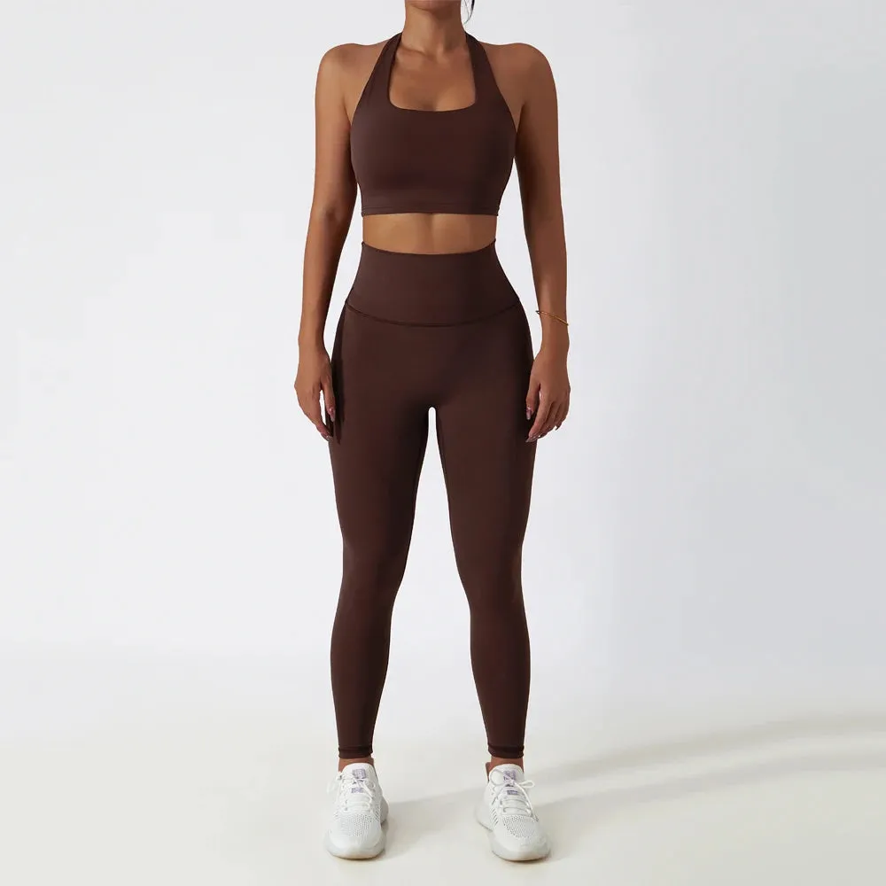 High Waist Halter 2 Piece Set