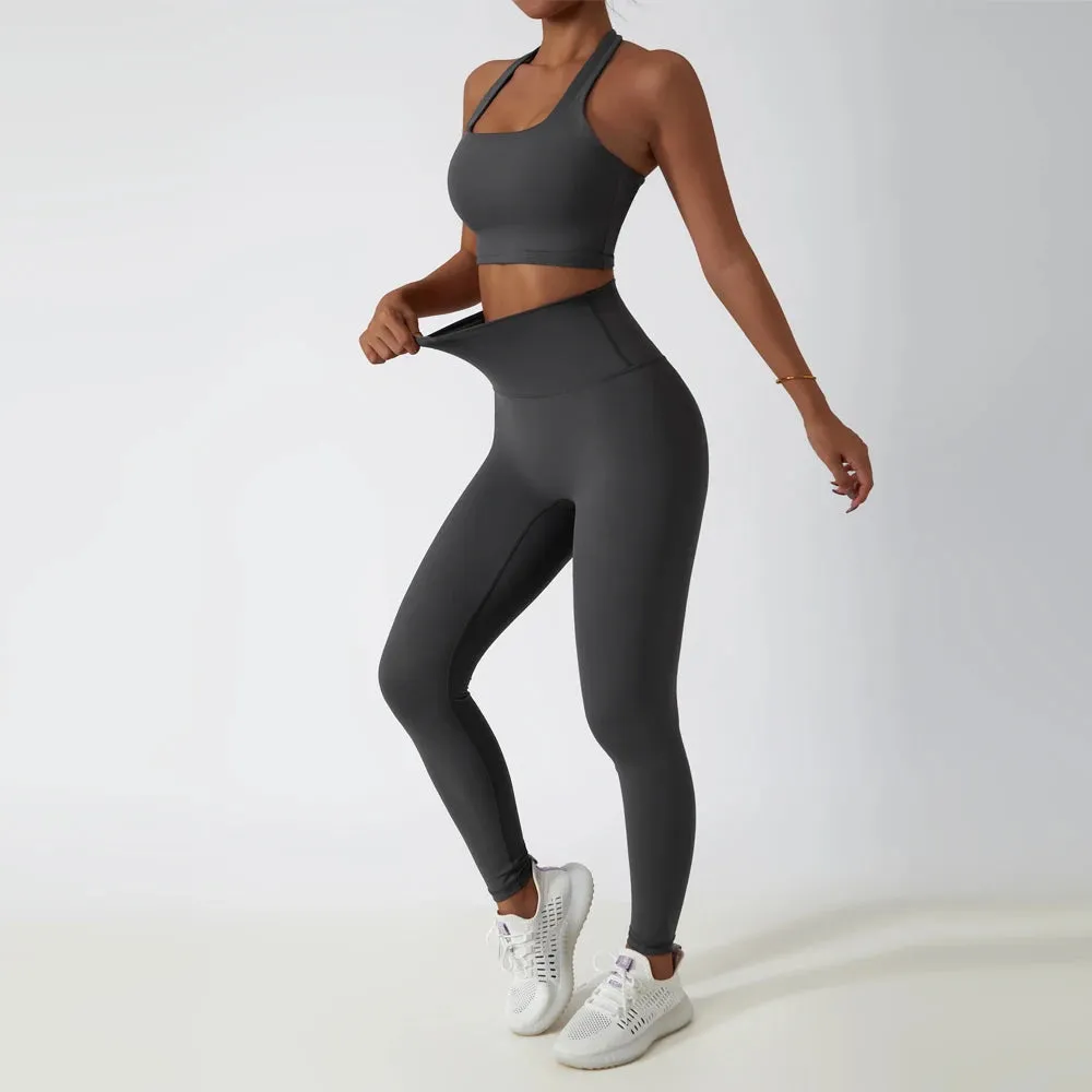 High Waist Halter 2 Piece Set