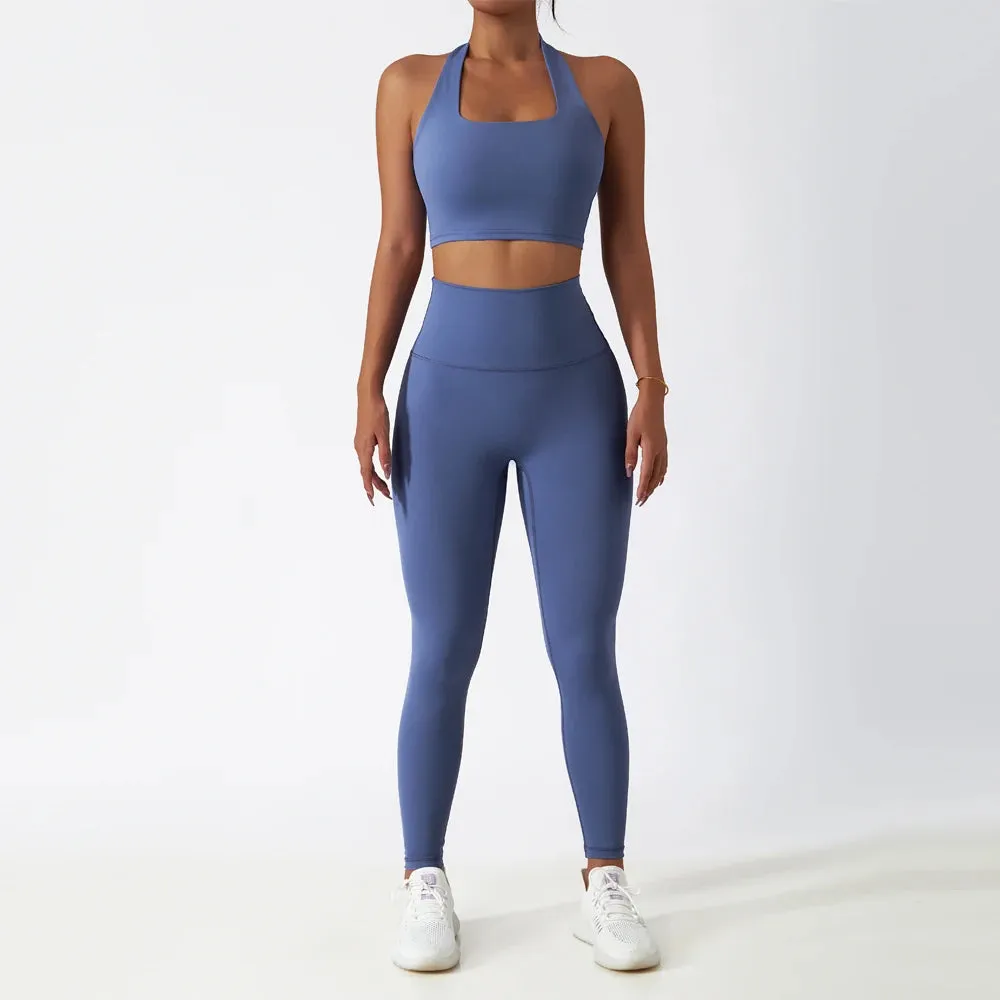 High Waist Halter 2 Piece Set
