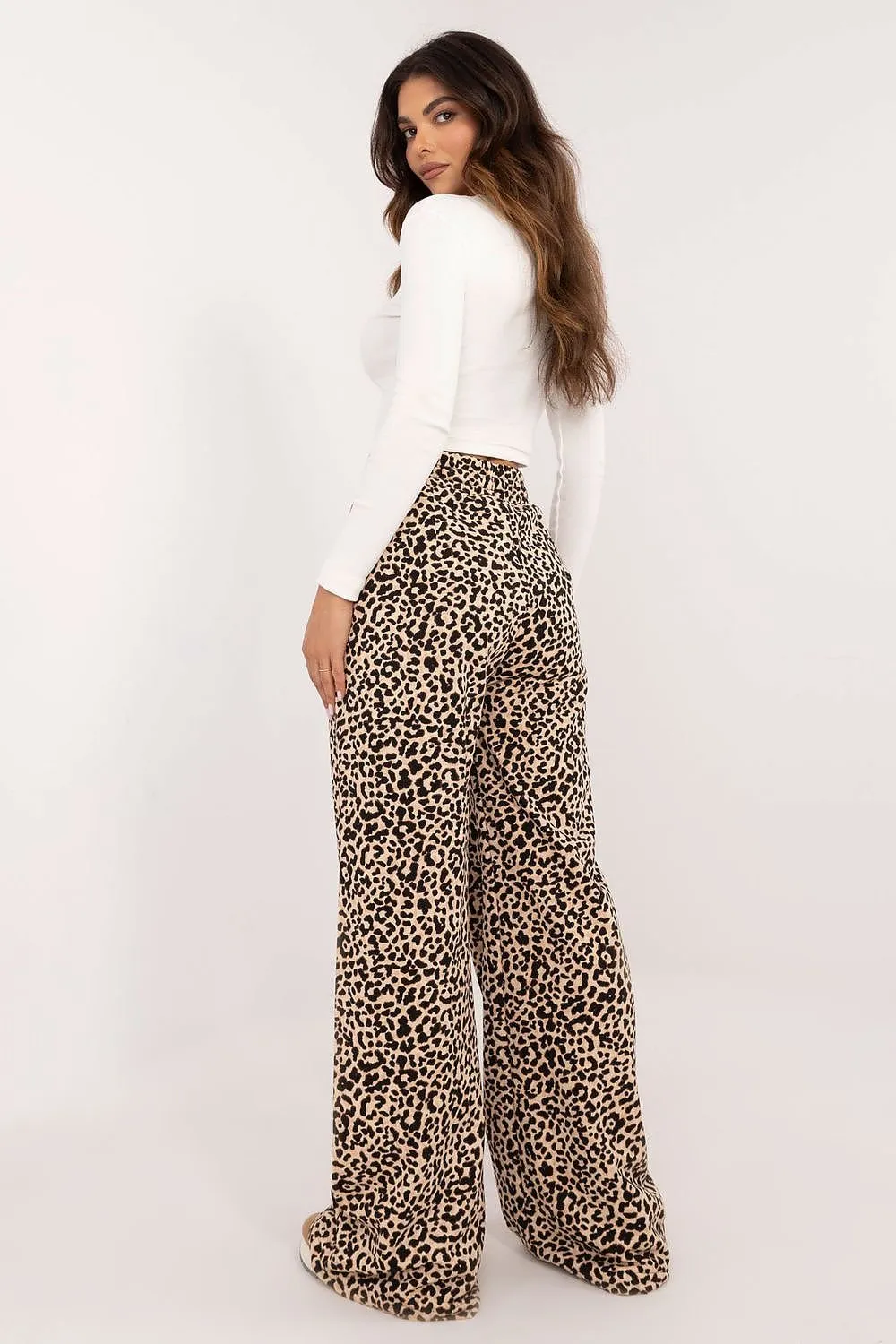High waist wide leg pants casual set