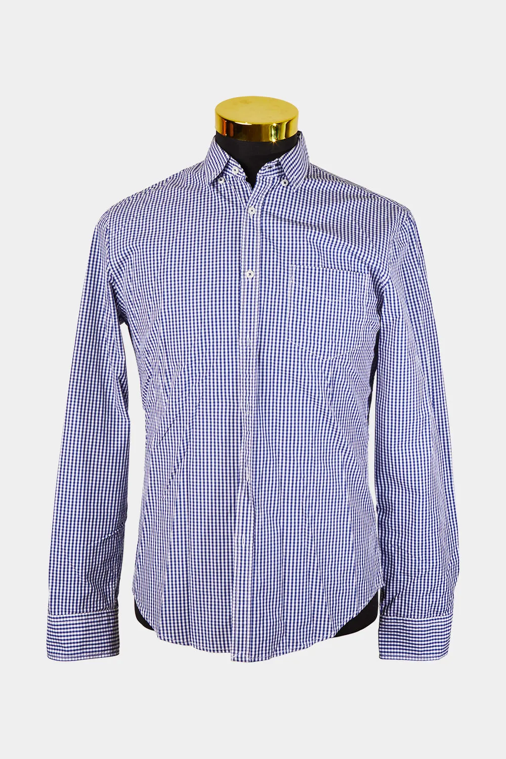 INDUSTRIE Blue Check Button Down Shirt